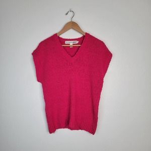 Vintage Bright Pink Sweater Vest Women's Sz.L